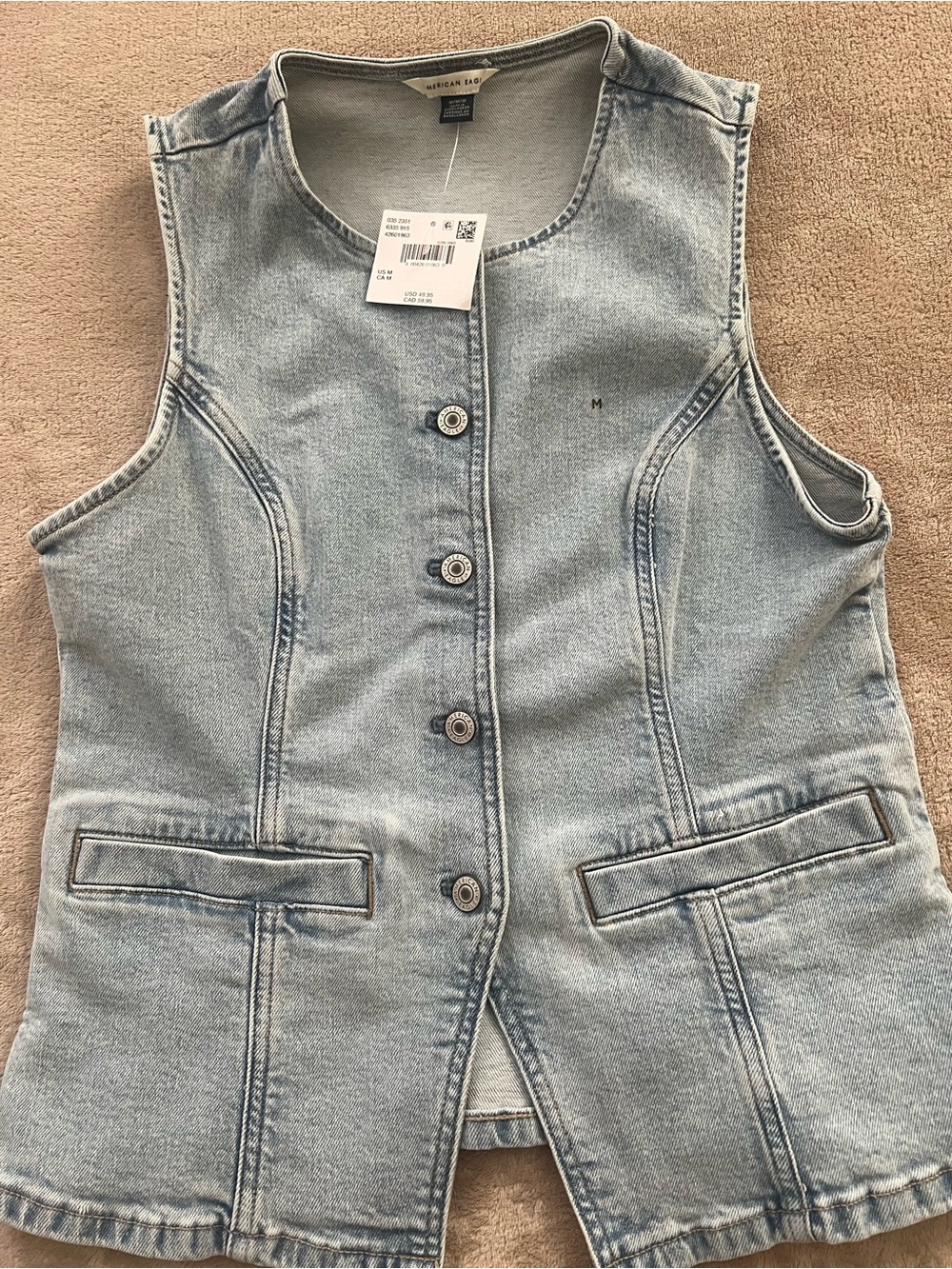 AE women’s denim vest top - button down